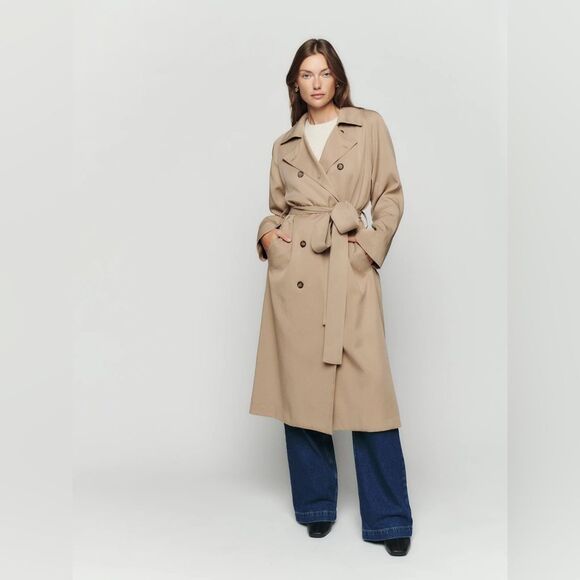 Reformation Kensington Trench in Khaki Size XL NWT - Picture 5 of 5